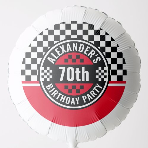 Car Racing Checkered Flag Birthday Party Balloon