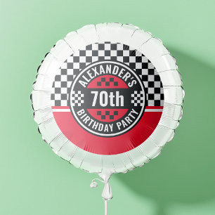 Car Racing Checkered Flag Birthday Party Balloon