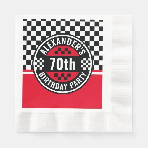 Car Racing Checkered Flag Birthday Party Napkins