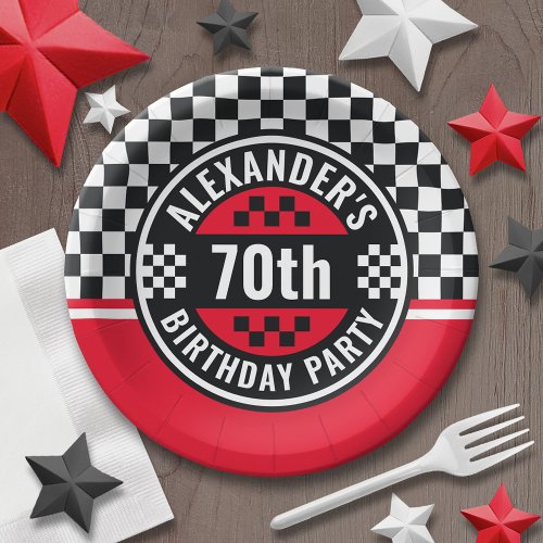 Car Racing Checkered Flag Birthday Party Paper Plates