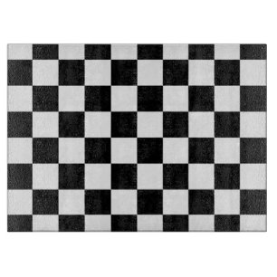 Car Racing Checkered Flag Black And White Pattern Cutting Board