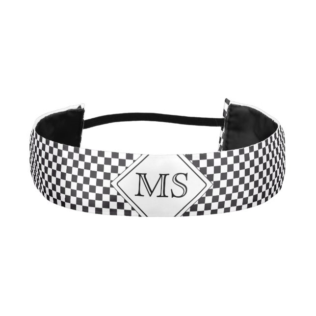 Car Racing / Chess Pattern + your backgr. & ideas Athletic Headband (Front)