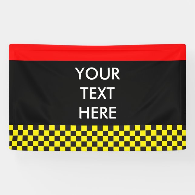 Car Racing / Chess Pattern + your backgr. & ideas Banner (Horizontal)