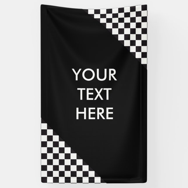Car Racing / Chess Pattern + your backgr. & ideas Banner (Vertical)