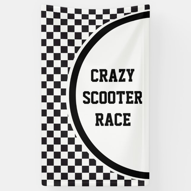Car Racing / Chess Pattern + your backgr. & ideas Banner (Vertical)