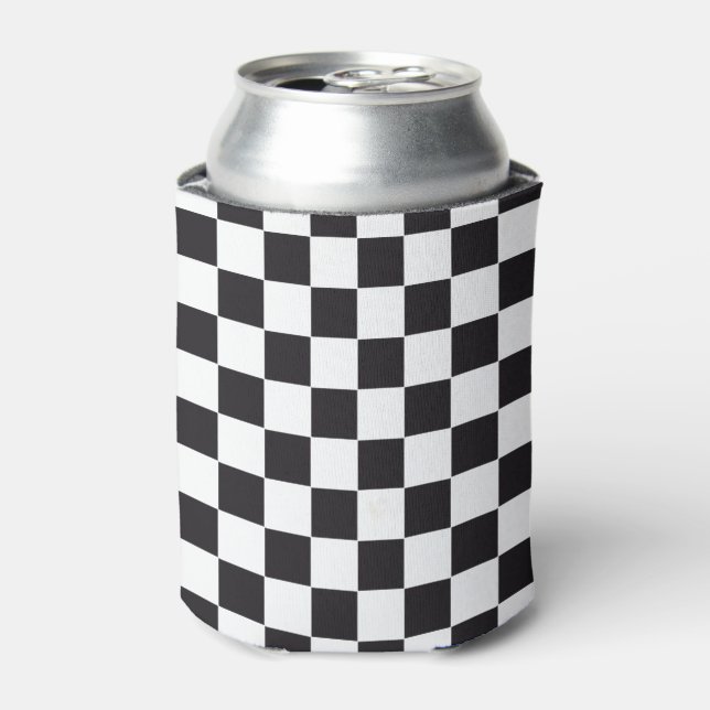 Car Racing / Chess Pattern + your backgr. & ideas Can Cooler (Can Front)