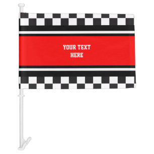 Car Racing / Chess Pattern + your backgr. & ideas Flag