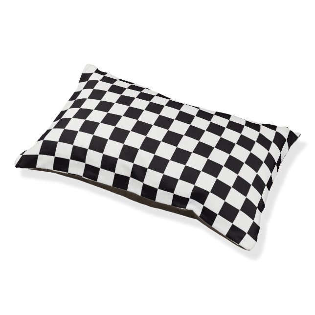 Car Racing / Chess Pattern + your backgr. & ideas Pet Bed (Angled)