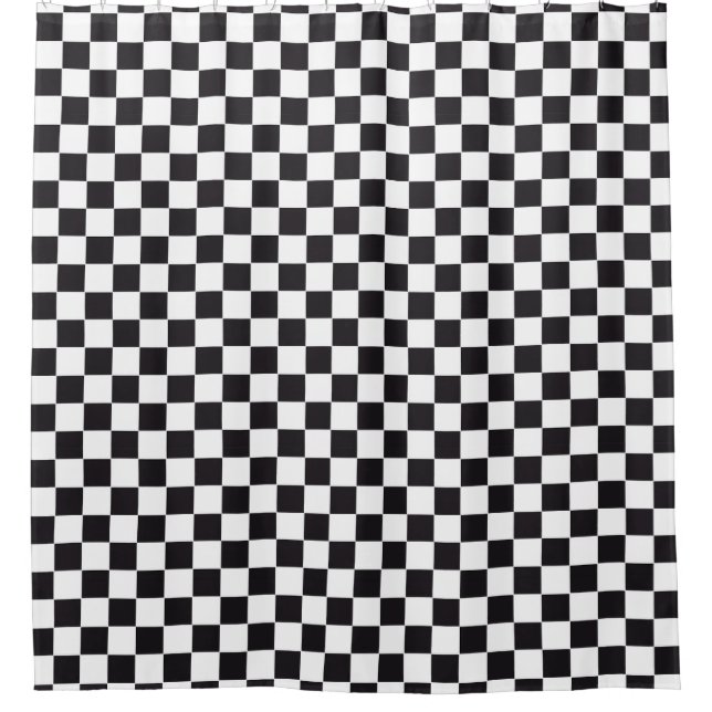 Car Racing / Chess Pattern + your backgr. & ideas Shower Curtain (Front)