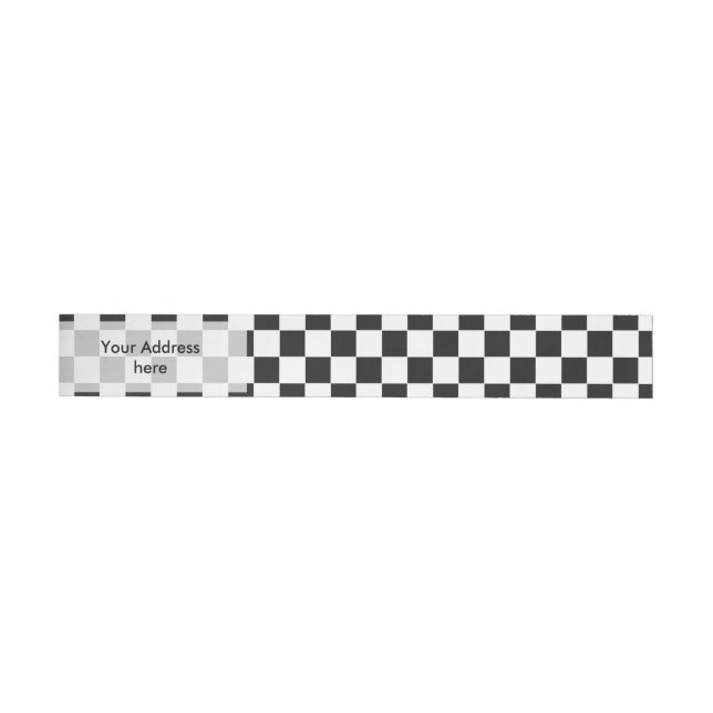 Car Racing / Chess Pattern + your backgr. & ideas Wrap Around Address Label (Individual)