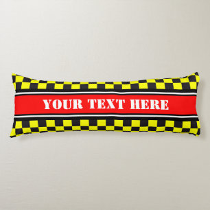 Car Racing / Chess Pattern + your backgr. & text Body Pillow