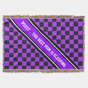 Car Racing / Chess Pattern + your backgr. & text Throw Blanket
