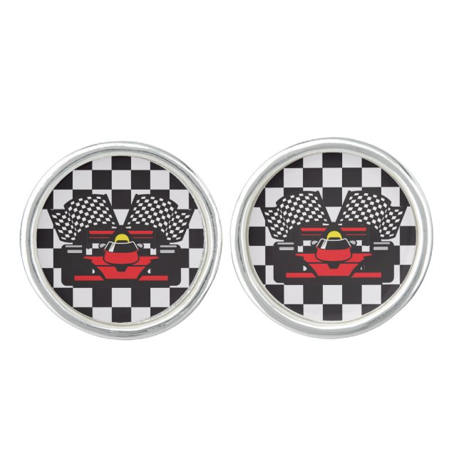 Car Racing Design Cuff Links (Front)