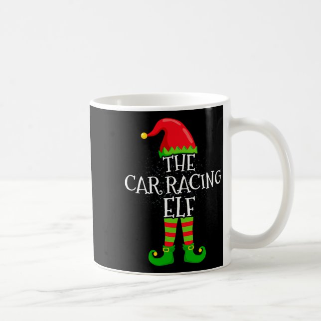 Car Racing Elf Family Matching Christmas Group  Coffee Mug (Right)