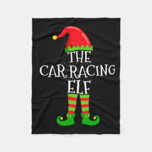 Car Racing Elf Family Matching Christmas Group  Fleece Blanket