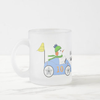 Car Racing Frosted Glass Coffee Mug