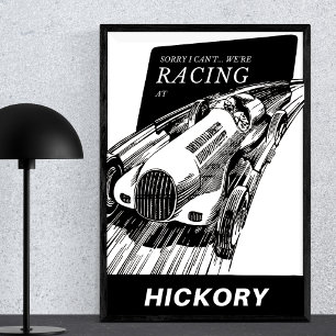 Car racing Hickory Carolina Vintage Motorsport Poster