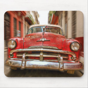 Car racing in the streets of old Havana, Cuba Mouse Pad