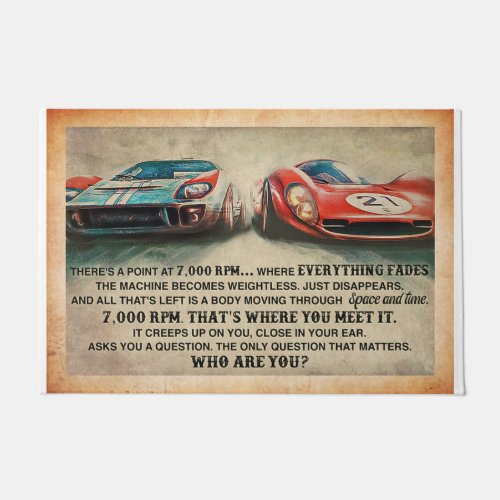 Car Racing Mat Car Lover  Doormat