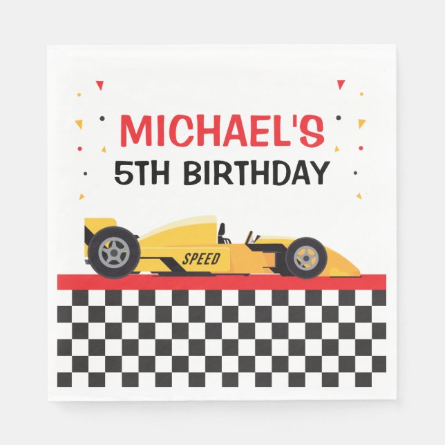 Car Racing Party Napkins (Front)