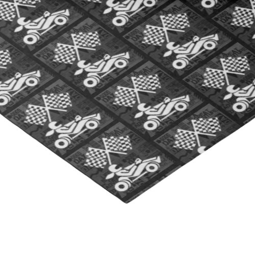 Car Racing Sports Theme in Black and White Tissue Paper
