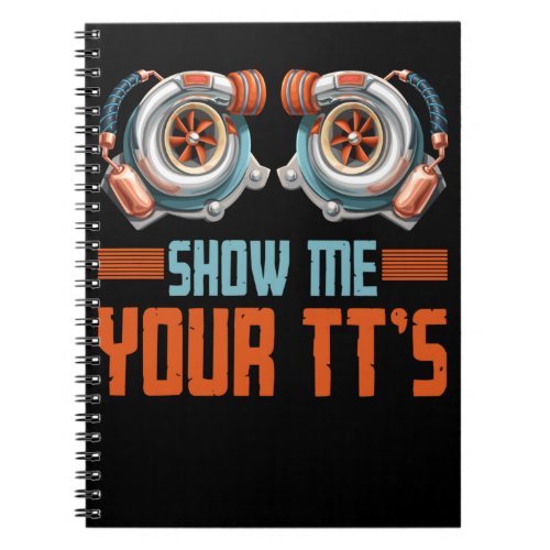 Car Racing Twin Turbos Humor Car Mechanic Notebook