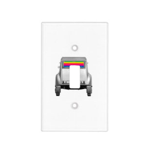 Car + rainbow light switch cover