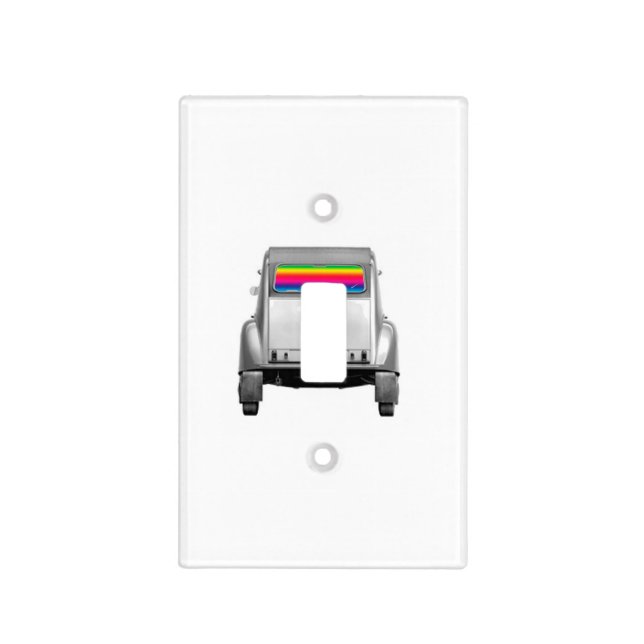 Car + rainbow light switch cover (Front)