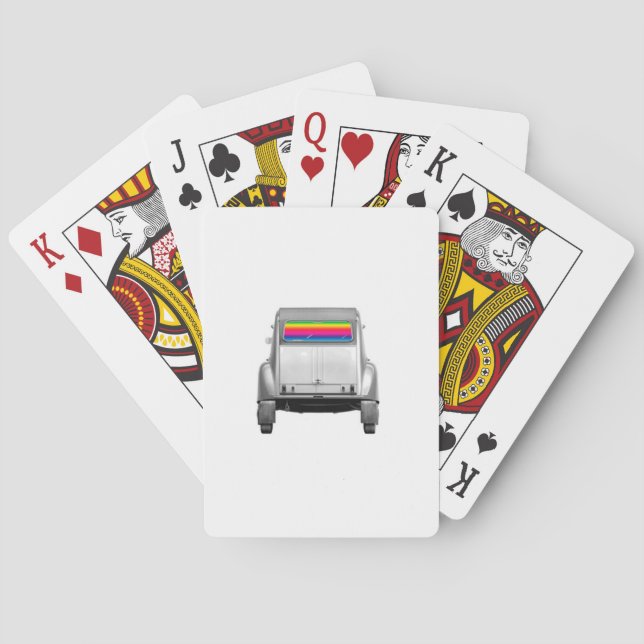 Car + rainbow poker cards (Back)