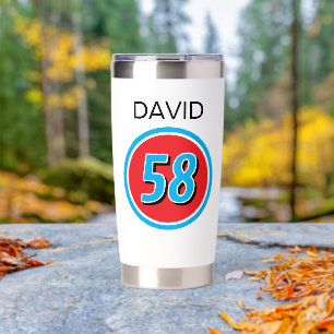 Car rally racing number logo custom travel insulated tumbler
