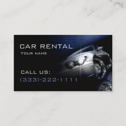 Customizable Simple Black Perspective Car Front Lamp Card Business Card Template