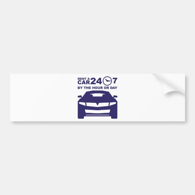 Car rentals by the hour or day 24-7 bumper sticker (Front)