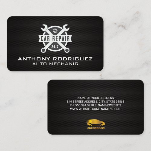 Car Repair 24/7 Logo | Mechanic Business Card