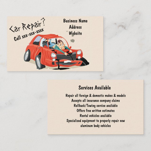 “Car Repair?” Business Card (Front/Back)