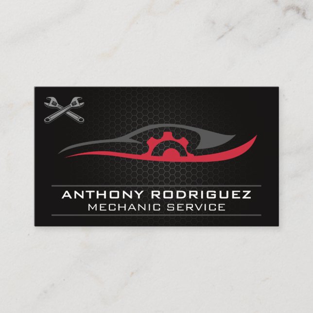 Car Repair Logo | Carbon Fiber Business Card (Front)