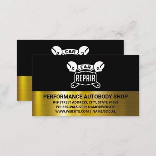 Car Repair Logo Wrenches  Auto Shop Business Card