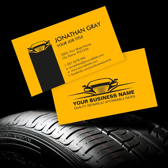 Car repair Mechanic Minimal Modern Business Card (Creator Uploaded)