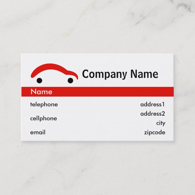 Car Retail Business Card Design (Front)