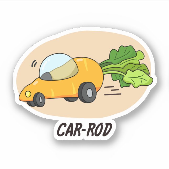 Car-rod Funny Carrot Pun  Sticker (Front)