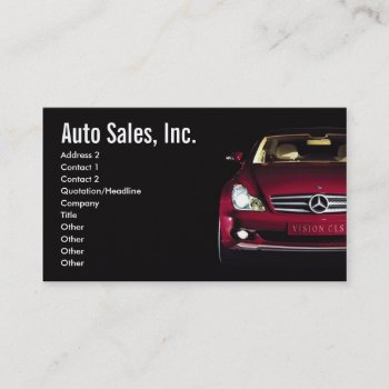 Car Sales Business Cards by BigCity212 at Zazzle