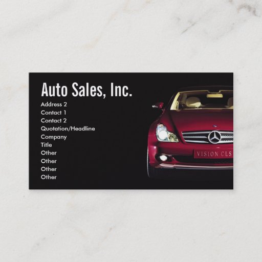 Customizable Car Sales Business Cards