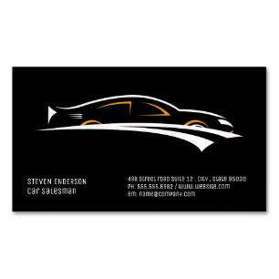 Car Salesman   Car Icon Business Card Magnet