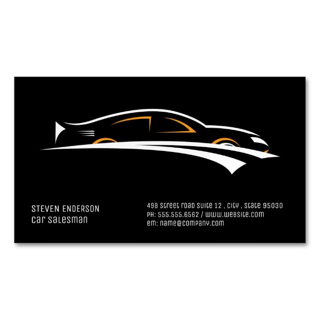 Car Salesman | Car Icon Business Card Magnet (Front)