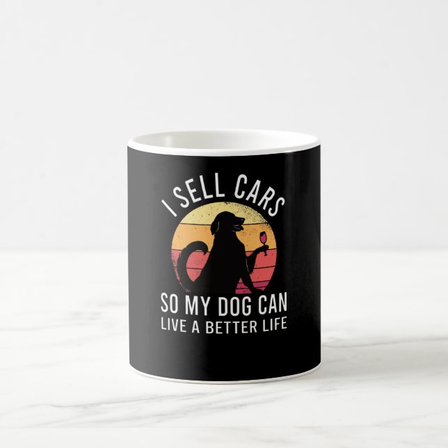 Car Salesman Gift for Auto Seller with Dog Coffee Mug (Center)