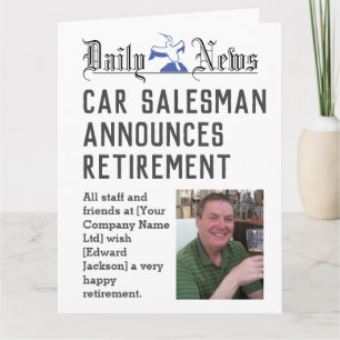 Car Salesman Retirement Card to Personalise
