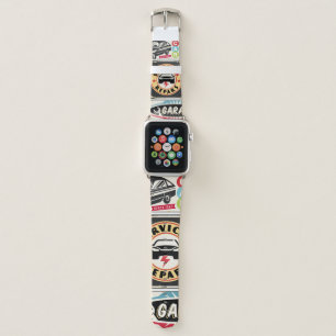 Car service and repair retro signs collection. Vin Apple Watch Band