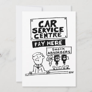 Car Service Center Mechanics and Shock Absorbers Holiday Card