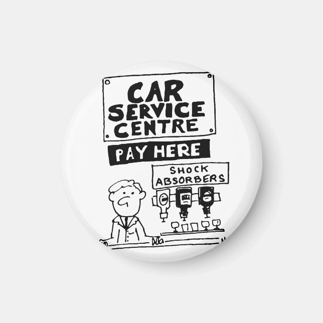 Car Service Center Mechanics and Shock Absorbers Magnet (Front)