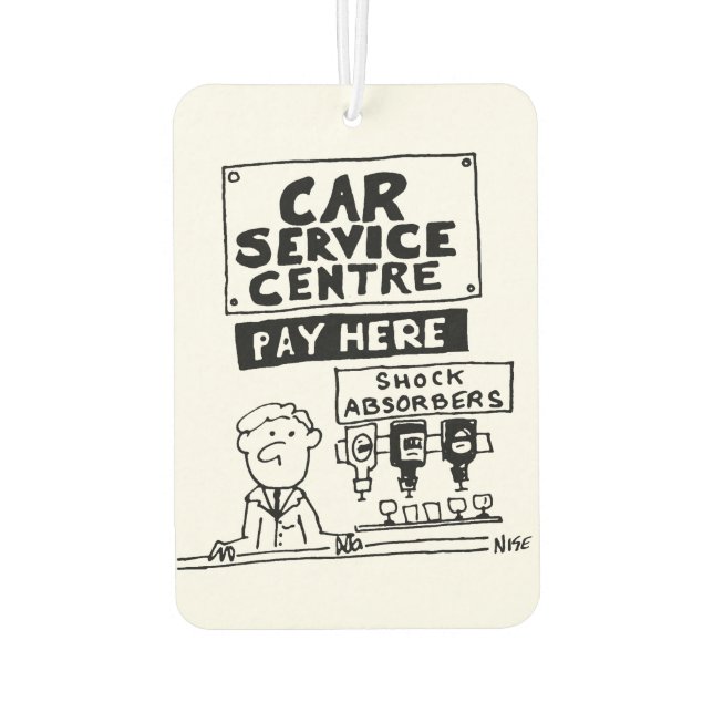 Car Service Centre Mechanics and Shock Absorbers Air Freshener (Back)