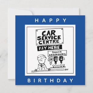 Car Service Centre Mechanics and Shock Absorbers. Card